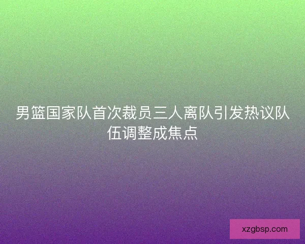 男篮国家队首次裁员三人离队引发热议队伍调整成焦点