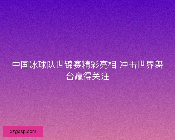 中国冰球队世锦赛精彩亮相 冲击世界舞台赢得关注
