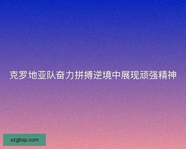 克罗地亚队奋力拼搏逆境中展现顽强精神